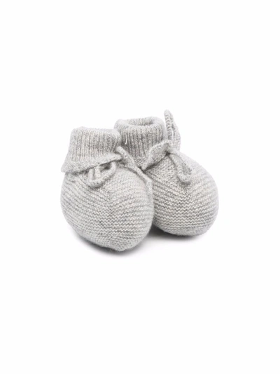 Bonpoint Cashmere Knit Pre-walkers In Grey