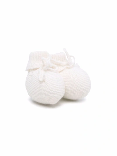 Shop Bonpoint Cashmere Knit Pre-walkers In White