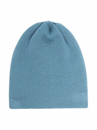 Shop Little Bear Ribbed Knit Hat In Blue