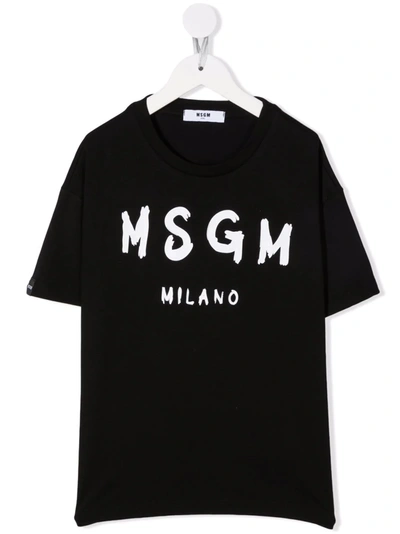 Shop Msgm Logo Print T-shirt In Black