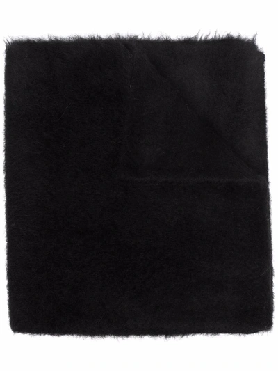 Shop Totême Textured-finish Rectangle-shape Scarf In Black