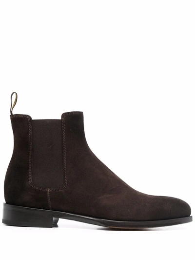 Shop Doucal's Suede Chelsea Boots In Brown