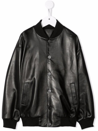 Shop Fendi Buttoned-up Bomber Jacket In Black