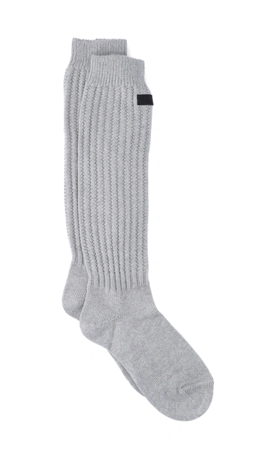 Shop Fear Of God High Logo Socks In Gray