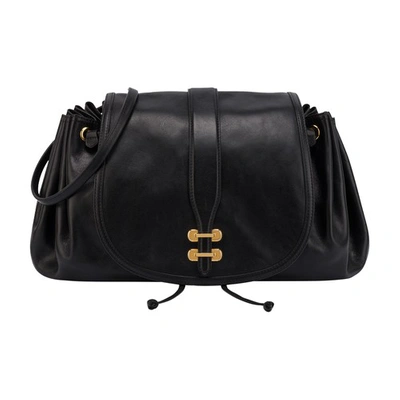 Shop Alberta Ferretti Vegetal Leather Crossbody Bag In Nero