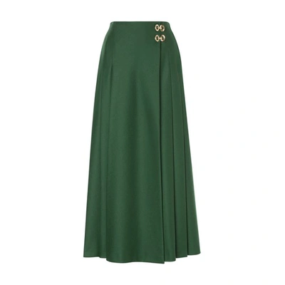 Shop Alberta Ferretti Maxi Skirt In Verde