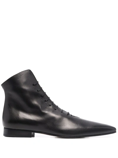 Shop Maison Margiela Pointed-toe Flat Boots In Black