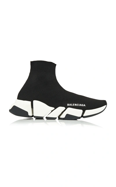Shop Balenciaga Women's Speed 2.0 Knit Sneakers In Black