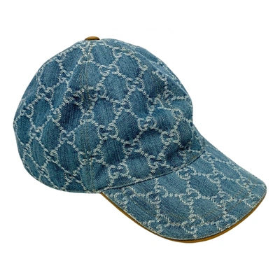 Pre-owned Gucci Cloth Cap In Blue