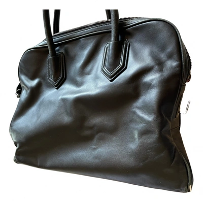 Pre-owned Givenchy Pandora Massenger Leather Satchel In Black