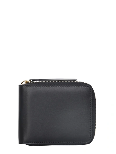 Shop Maison Margiela Leather Wallet With Zip In Black