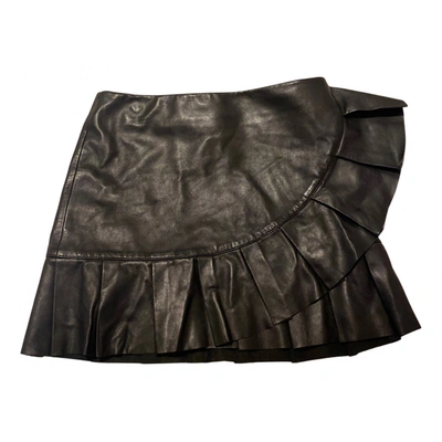 Pre-owned Stand Studio Leather Mini Skirt In Black