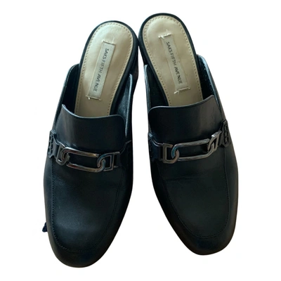 SAKS FIFTH AVENUE Pre-owned Leather Mules & Clogs In Black