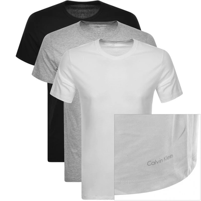 Shop Calvin Klein 3 Pack Crew Neck T Shirts In Grey