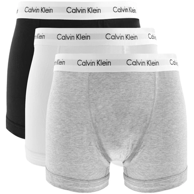 Shop Calvin Klein Underwear 3 Pack Trunks White In Grey