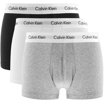 Shop Calvin Klein Underwear 3 Pack Trunks In Grey