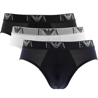 Shop Armani Collezioni Emporio Armani Underwear 3 Pack Briefs Black