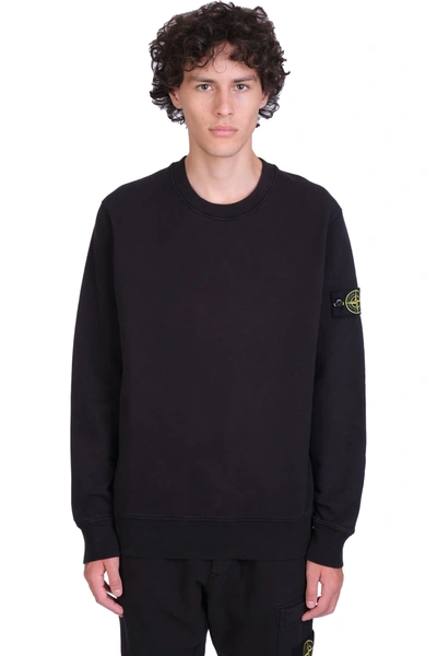 Shop Stone Island Sweatshirt In Black Cotton