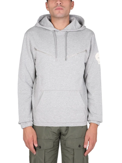 Alexander Mcqueen Sweatshirt With Embroidered Skull In Gray