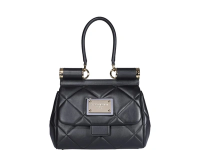 Shop Dolce & Gabbana 90s Sicily Medium Bag In Black