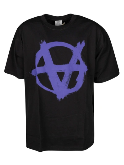 Shop Vetements Double Anarchy Logo T-shirt In Black/purple