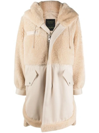 Shop Mr & Mrs Italy Elizabeth Sulcers Shearling And Leather Parka For Woman In Sand / Beige