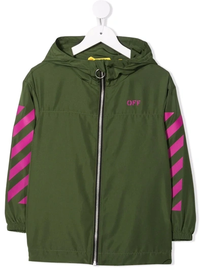 Shop Off-white Chest Logo-print Jacket In Green