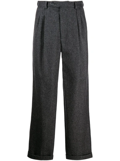 Shop Molly Goddard Hamish Cropped Wool Trousers In Grey