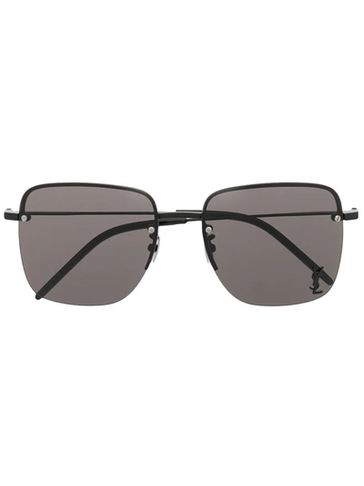 Shop Saint Laurent Monogram Sl312m Square-frame Sunglasses In Black