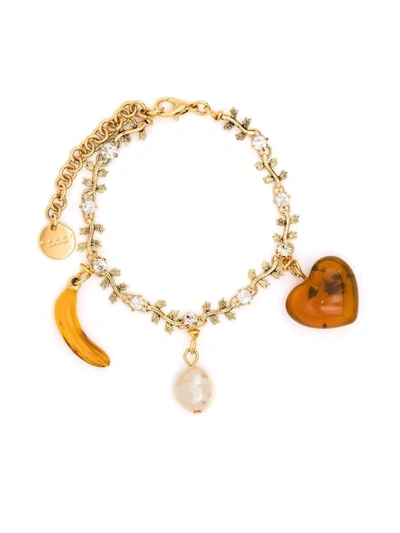 Shop Marni Multi-charm Bracelet In Gold