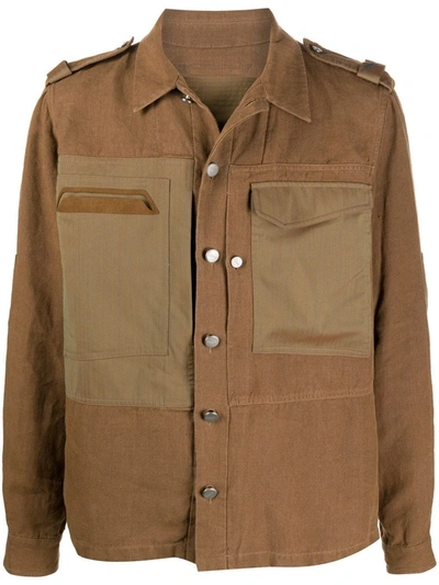 Shop Sease Patch-pocket Military Shirt Jacket In Brown