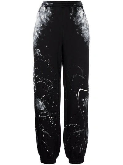 Shop Balenciaga Painterly-print Track Pants In Black