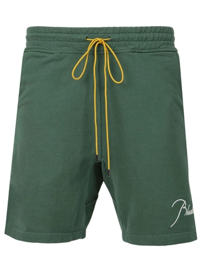 Shop Rhude Terry Shorts Forrest Green