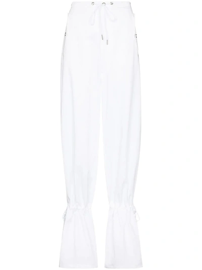 Shop Dion Lee Eyelet Tie Parachute Pant In White