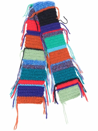 Shop Forte Forte Multicolour Colour-block Chunky-knit Scarf In Multicolor