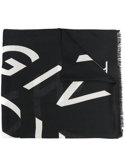 Shop Givenchy Logo-embellished Scarf In Black