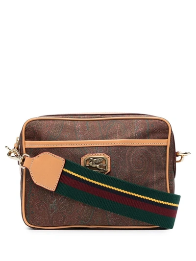 Shop Etro Paisley-print Shoulder Bag In Brown