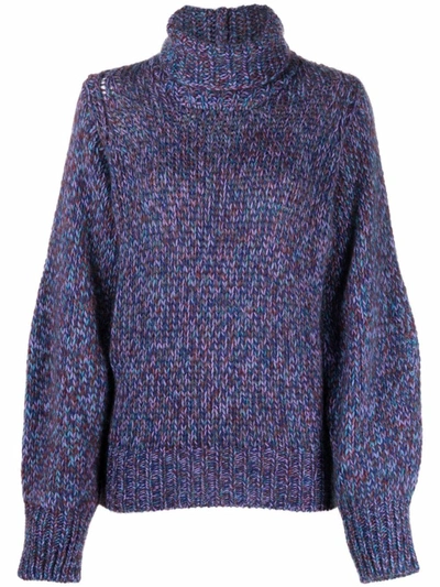 Shop Forte Forte Roll-neck Chunky-knit Jumper In Multicolor