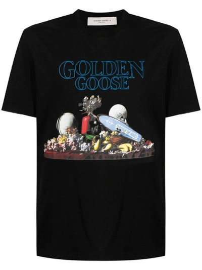 Shop Golden Goose Toys-print Logo T-shirt Black