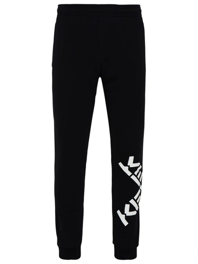 Shop Kenzo Black Cotton Blend  Sport Pants