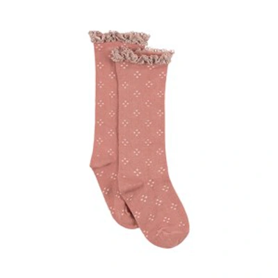 Shop Tocoto Vintage Salmon Openwork Socks In Pink