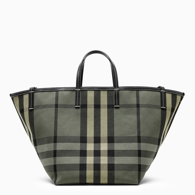 Shop Burberry Military Green Beach Medium Tote Bag