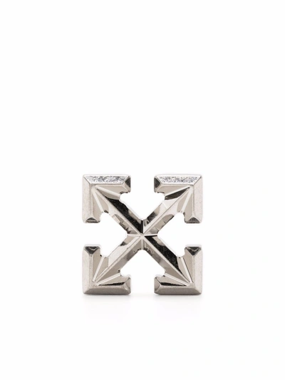 Shop Off-white Mini Arrow Earrings In Metallic