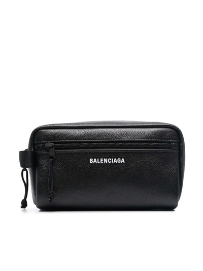 Shop Balenciaga Wash Bags In Black