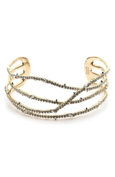 Shop Alexis Bittar 10k Gold Plated Pave Orbiting Cuff Bracelet