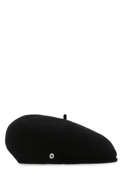 Shop Marine Serre Black Wool Flat Cap  Black  Donna L