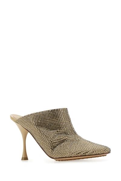 Shop Bottega Veneta Embellished Suede Sparkle Dot Sock Mules  Printed  Donna 39