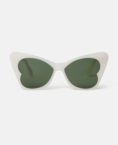Shop Stella Mccartney - Butterfly Sunglasses In White