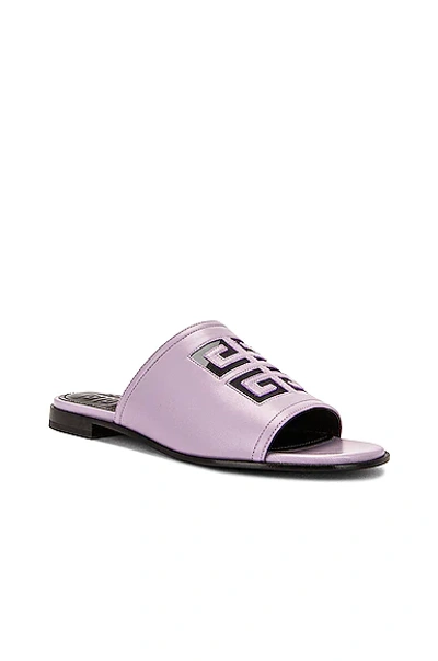 Shop Givenchy 4g Cutout Flat Sandals In Lilac
