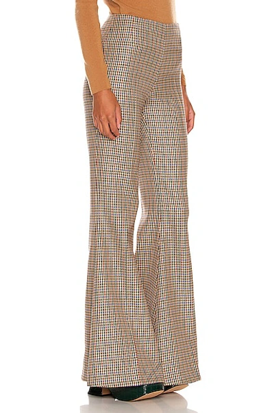 Stella Mccartney Houndstooth-pattern Flared Trousers In Beige & Rust